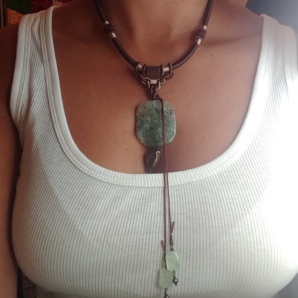 Prehnite & Tigers Eye Necklace